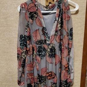 Cold Shoulder floral tunic top